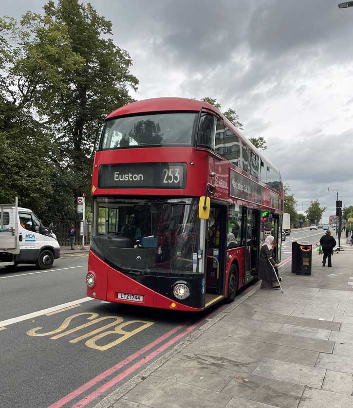 253 bus to Euston.