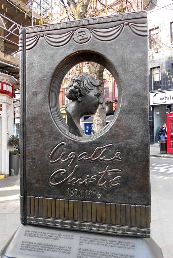 Agatha Christie memorial in central London.