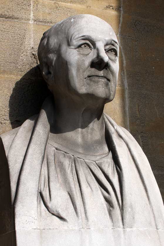 Bust of John Nash outside the church.