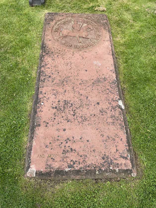 Gravestone in the cemetery, Arbroath Abbey, Scotland.