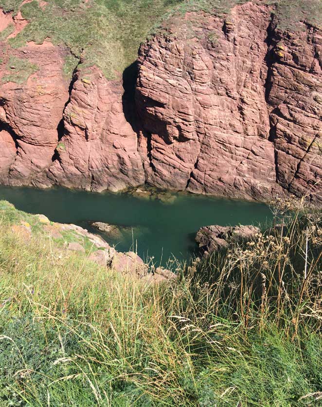Arbroath Seaton Cliffs, Scotland.