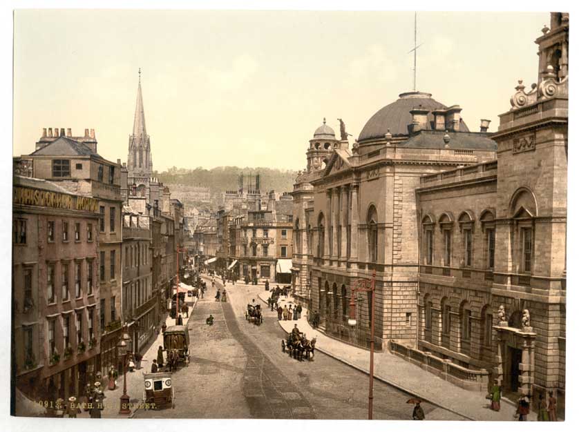 The building in a photograph from around 1895.