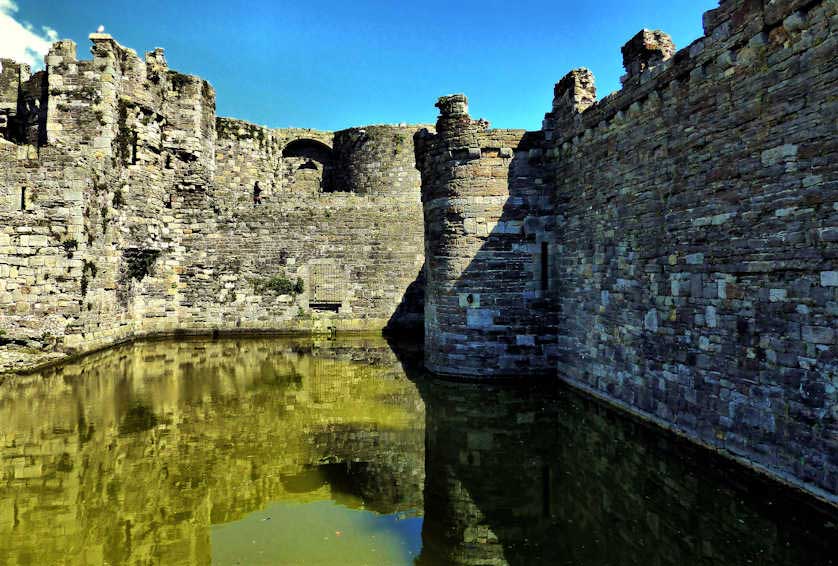 Part of the moat at World Heritage Beaumaris Castle.