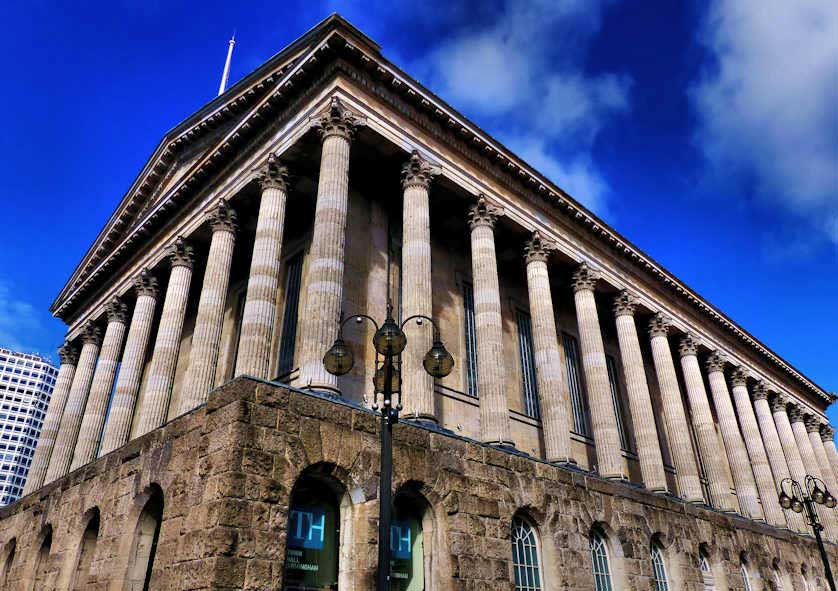 Birmingham Town Hall opened in 1834.
