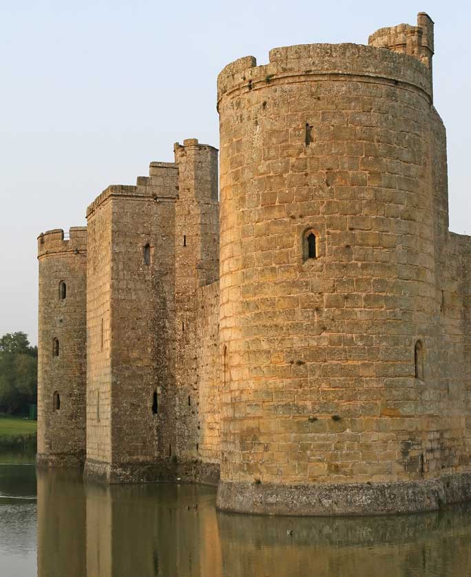 The rounded towers and moat make for a truly classic, British castle.