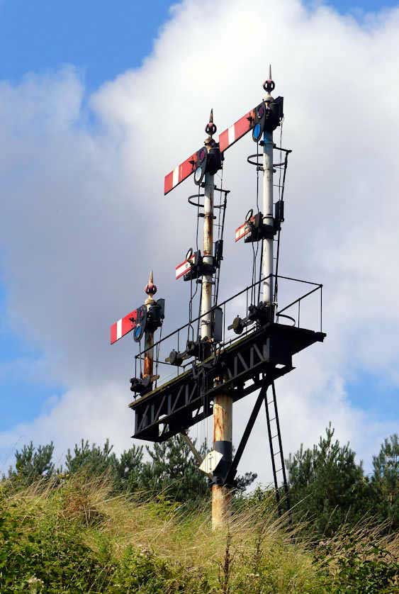 Vintage signal system of the Severn Valley Heritage Railway.