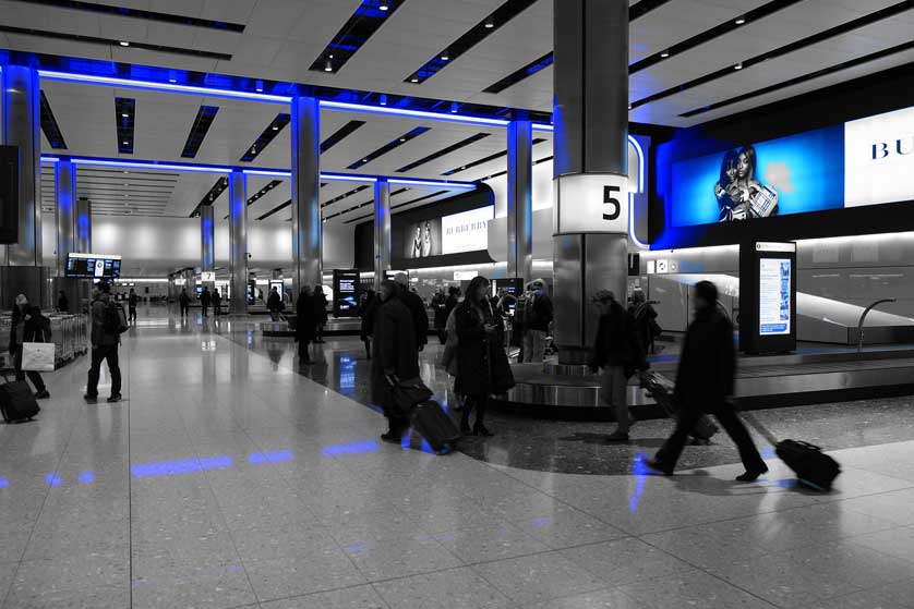 Baggage Hall at London Heathrow.