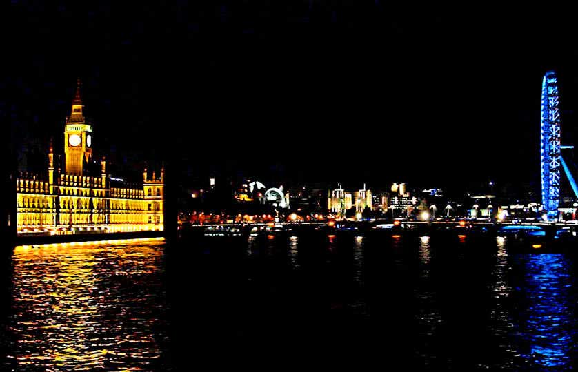 Houses of Parliament & The London Eye, London.