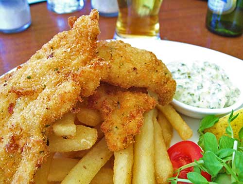 Fish and chips, Canterbury, England, UK.