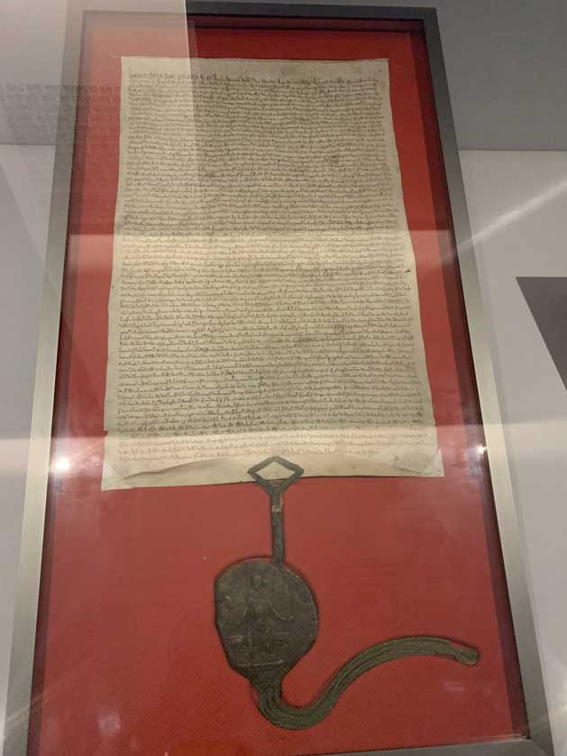 The Magna Carta is on display in a separate room.
