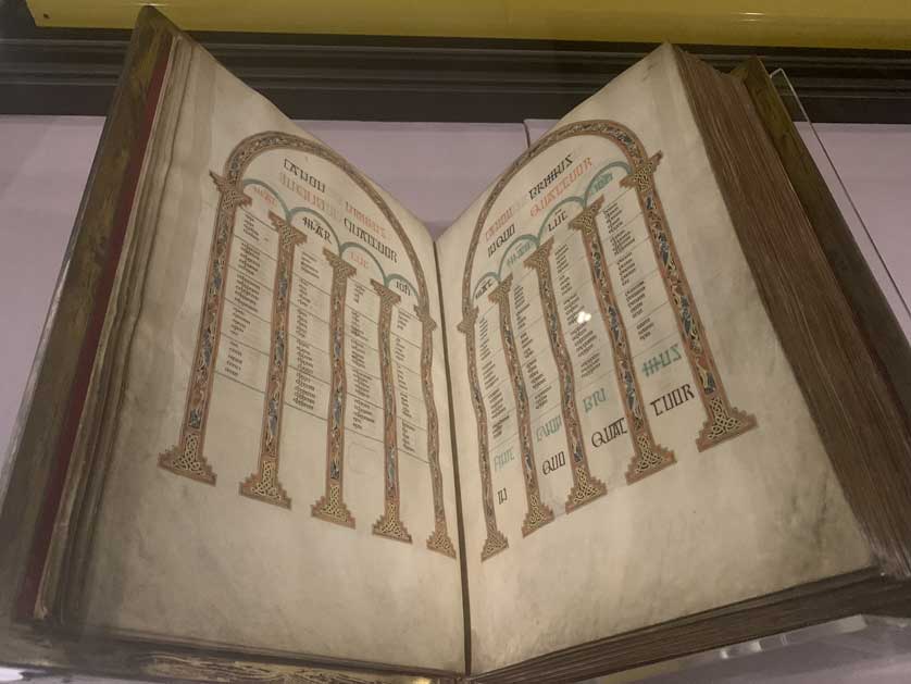Exhibit of a sacred text in the Treasures of the British Library.