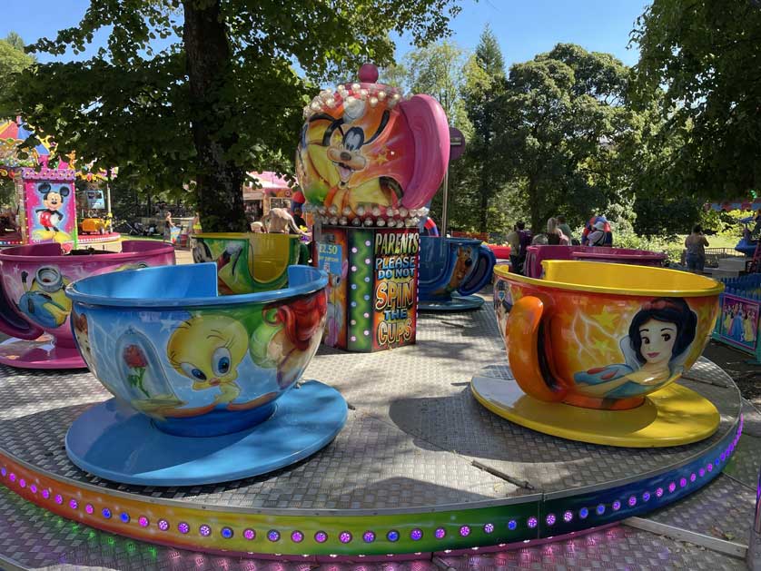 The funfair at Pavilion Gardens, UK.