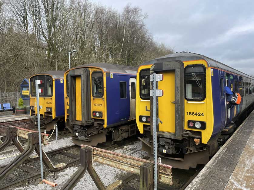 Trains at the station.