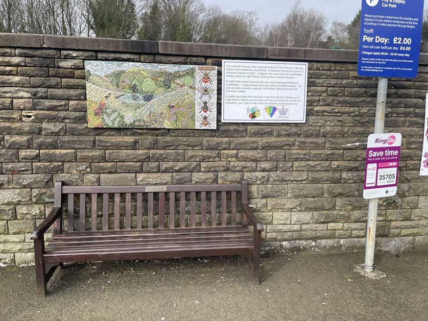 Ceramic mosaic commissioned by The Friends of Buxton Station.