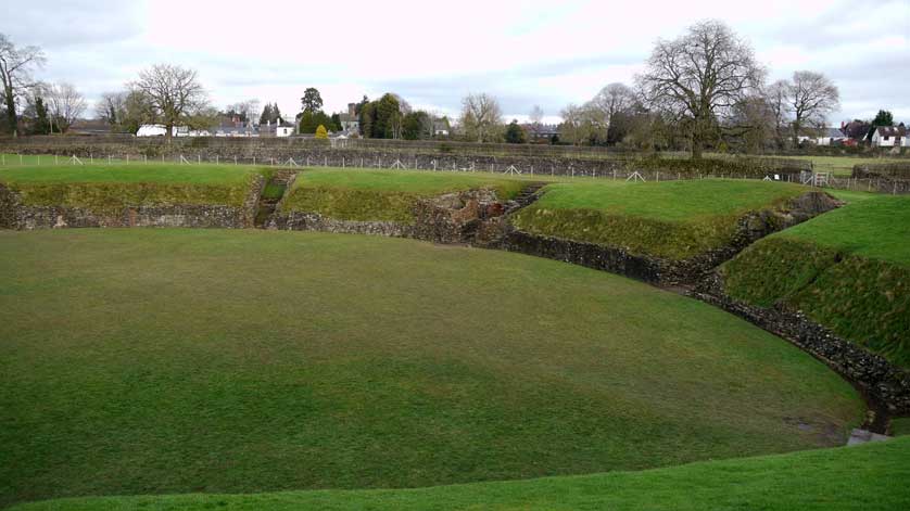Caerleon Amphitheatre, near Newport, South Wales.
