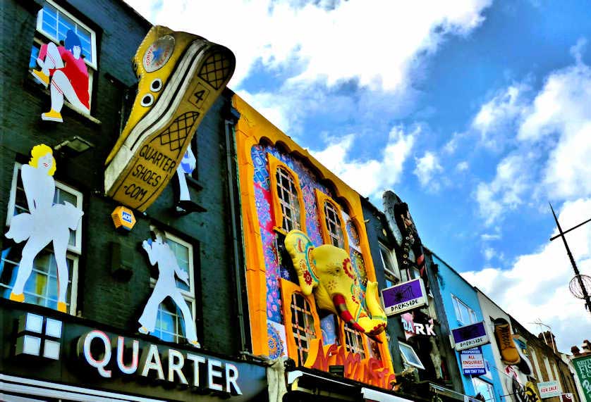 4 Giant shoes adorn many shops on Camden High Street as the area has been known for footwear for a long time.