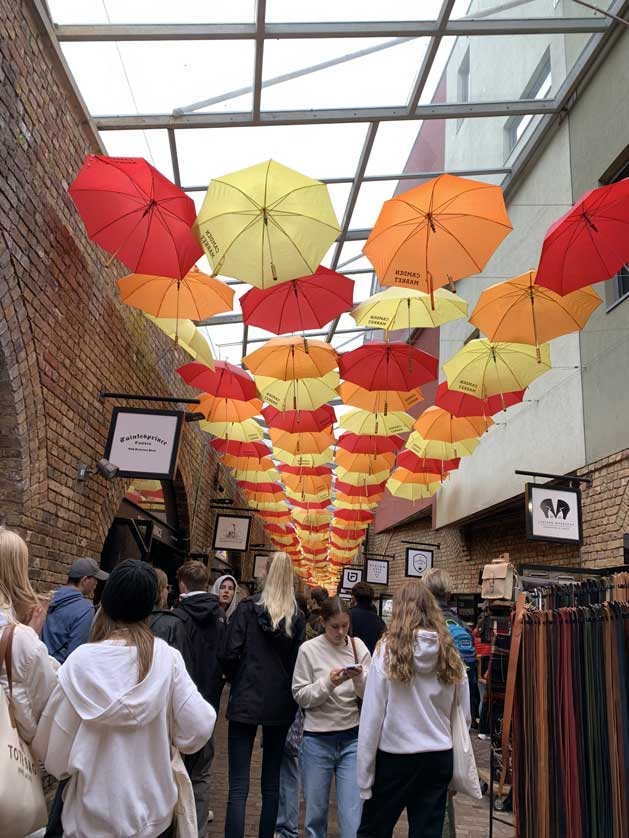 Umbrella decorations at Camden Market.