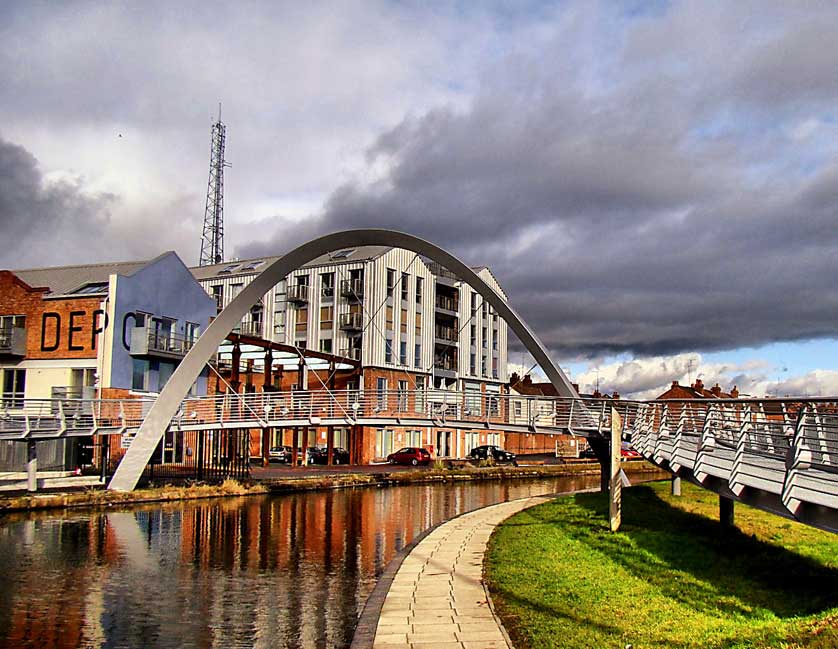 Urban canal side redevelopment, UK.