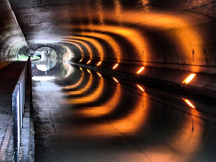 Urban canal tunnels have increasingly been illuminated, UK.