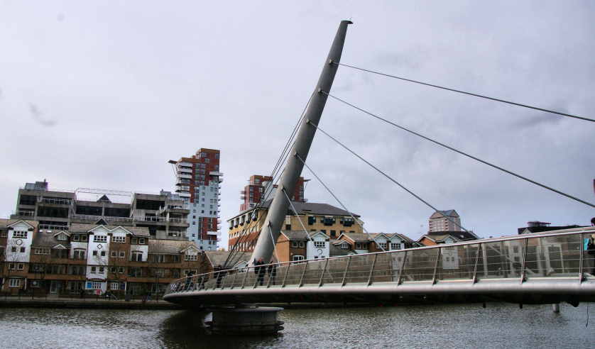 South Quay Footbridge at Canary Wharf.