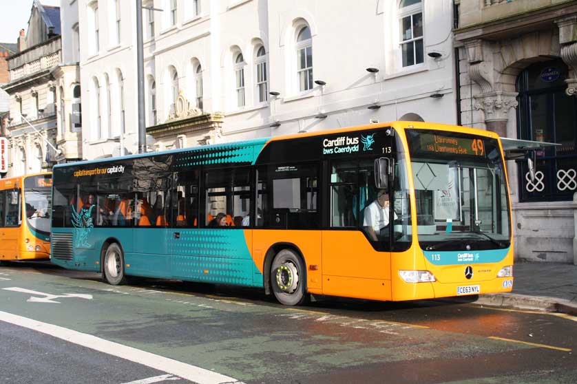 Bus, Cardiff Castle, Wales, UK