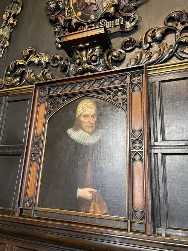 Portrait of Humphrey Chetham, now in the library reading room.