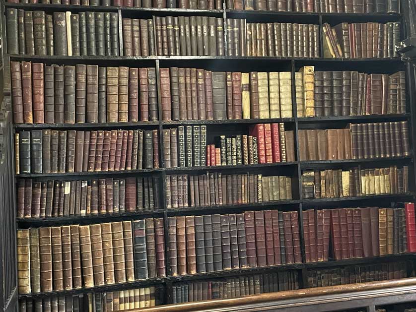 Part of the large collection of historic volumes.