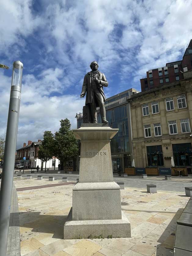 Stockport's Statue of Richard Cobden.