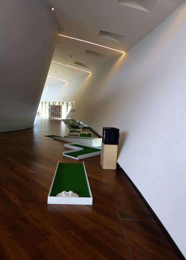 The unusually-shaped exhibition space at Firstsite.
