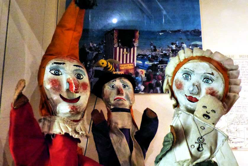 Old Punch and Judy puppets at the Hollytrees Museum.