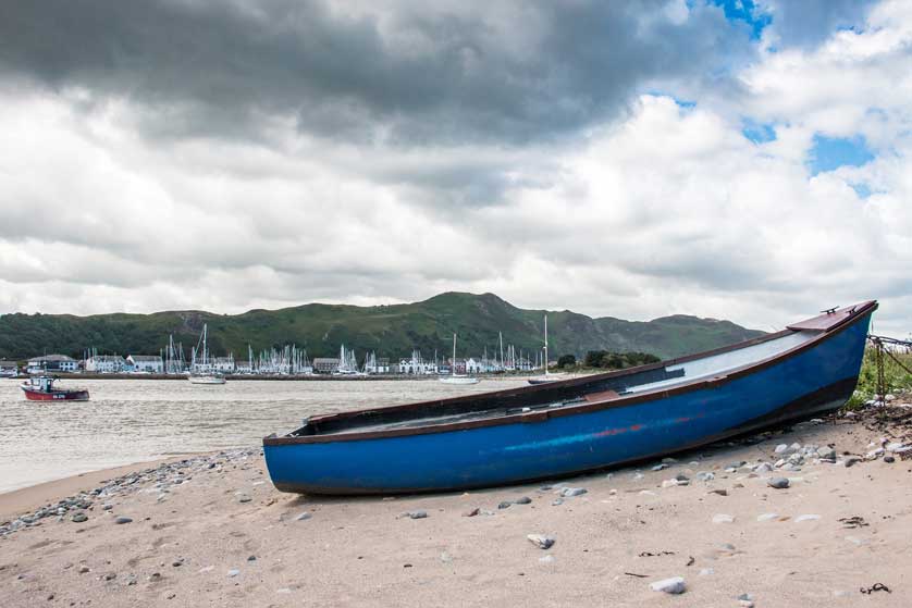 Colwyn Bay beach and boat.