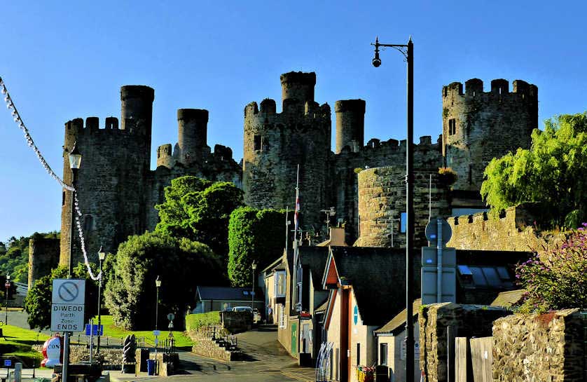 Conwy Castle viewed from the harbour.