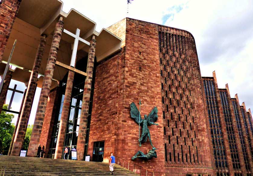 The new Coventry Cathedral of St. Michael, consecrated 1962.