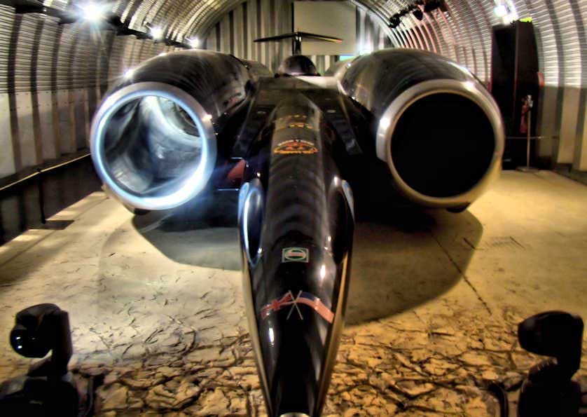 The fastest car in the world, the ThrustSSC, that reached a speed of more than 1,227 kmh in 1997.