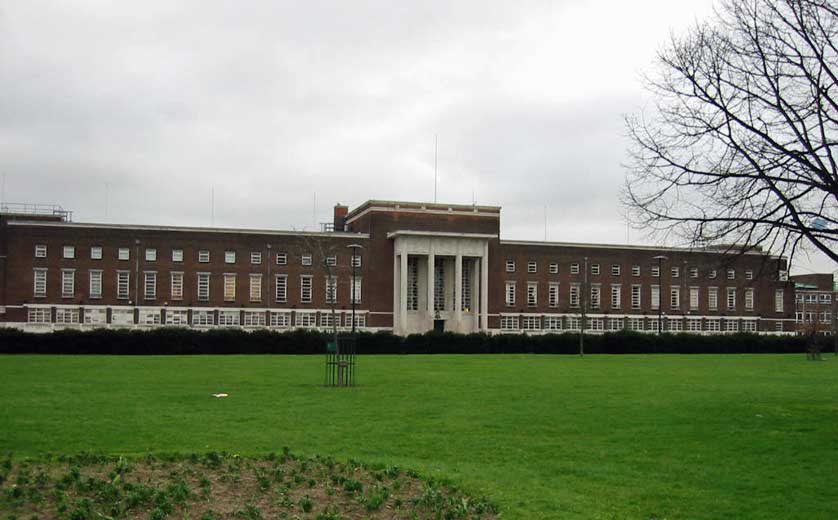 Dagenham Civic Centre in the London Borough of Barking and Dagenham in East London.
