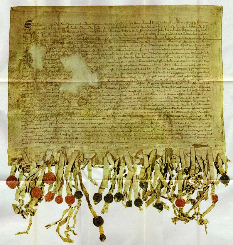 The Tyninghame copy of the Declaration from 1320, in the National Archives of Scotland.
