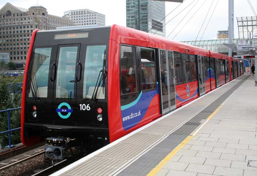 DLR train at a station on the network.