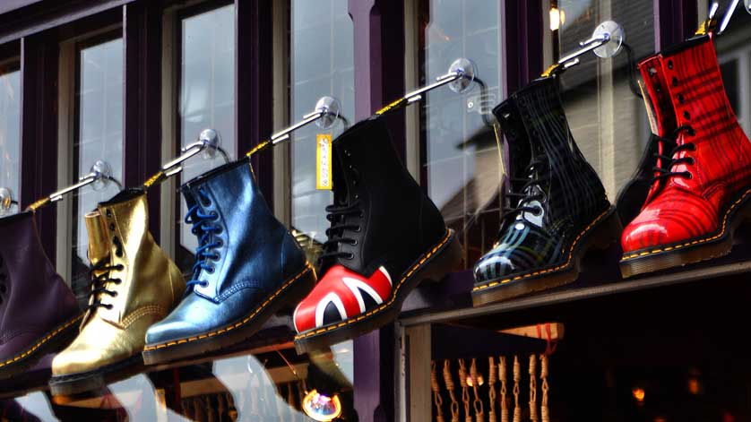 Doc Martens come in a variety of colors and designs.