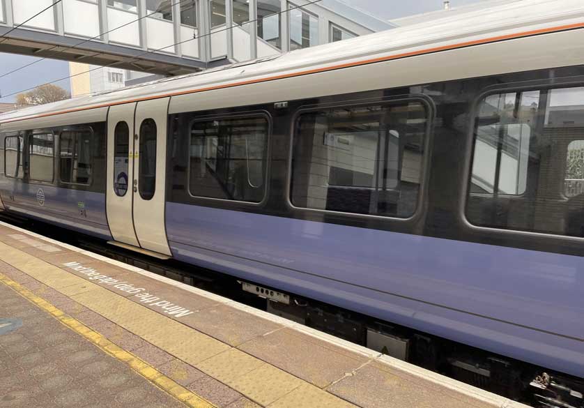 Elizabeth Line train at West Ealing bound for Paddington Station.