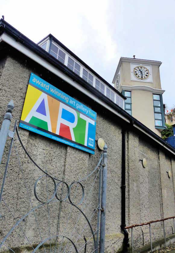 The distinctive logo of Falmouth Art Gallery in Cornwall.