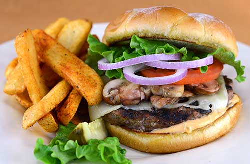 A burger all the way from America.