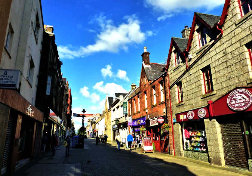 Fort William High Street, commercial centre for the town.