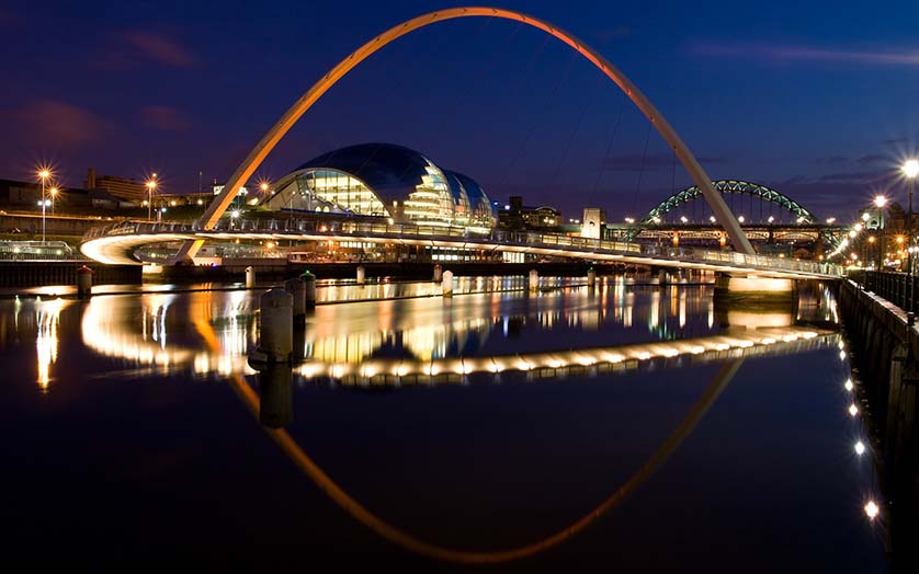 Gateshead Millennium Bridge, Newcastle, UK.