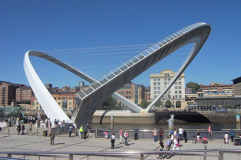 Gateshead Millennium Bridge, Newcastle, UK.