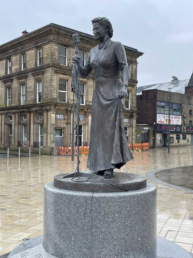 Gracie Fields statue, Rochdale, Greater Manchester, UK.