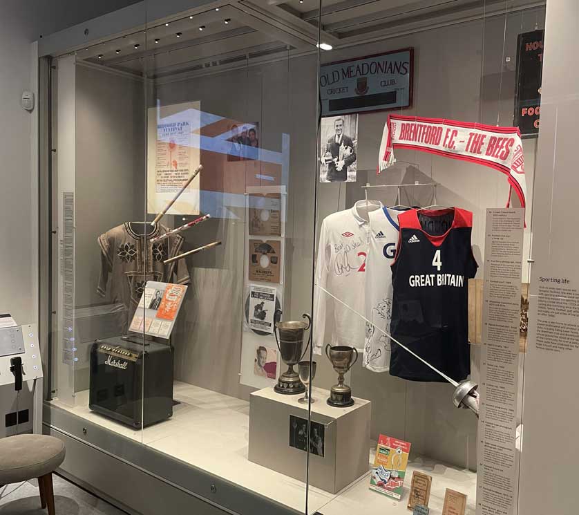 Exhibits on local sports clubs.