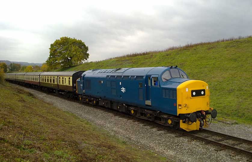 Diesel locomotive on the Gloucestershire Warwickshire Steam Railway.