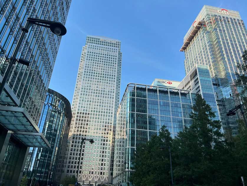 HSBC and Citi in Canary Wharf.