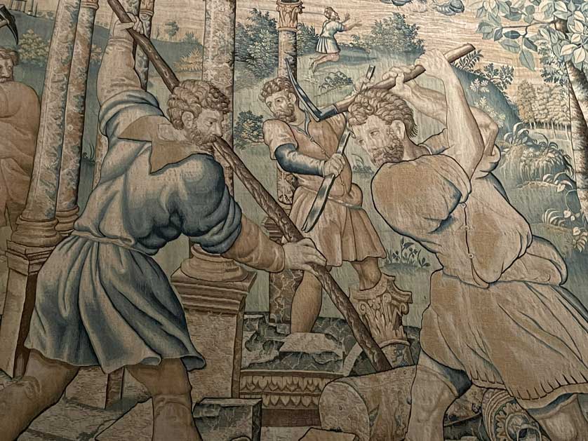 The tapestries have hung in the Long Gallery since their purchase.