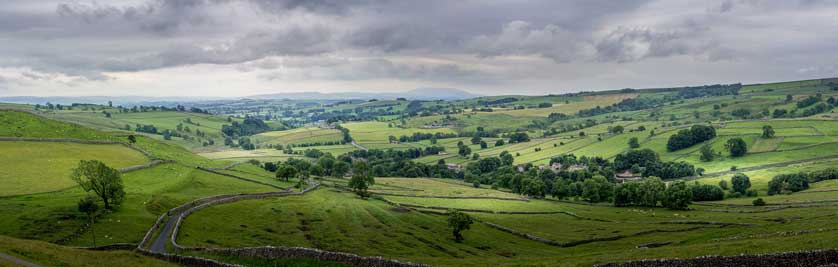 Upland landscape with drystone walls.